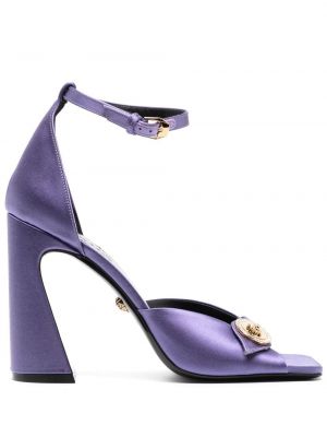 Сатенени сандали Versace виолетово