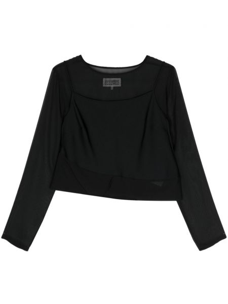 Transparenter crop top Mm6 Maison Margiela schwarz