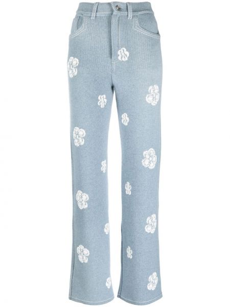 Pantaloni din cașmir cu model floral cu imagine Barrie