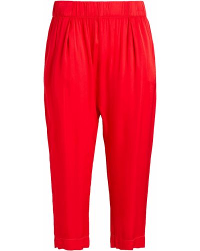 Satynowe spodnie Enza Costa, czerwony