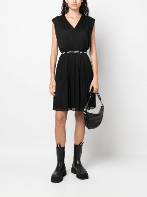 Plisované midi šaty Armani Exchange černé