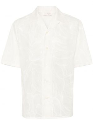 Прозрачна риза с принт Alexander Mcqueen бяло