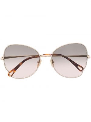 Spalvų gradiento rašto akiniai nuo saulės oversize Chloé Eyewear auksinė