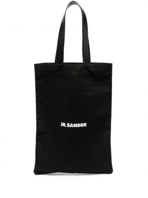 Shopper handtasche mit print Jil Sander schwarz