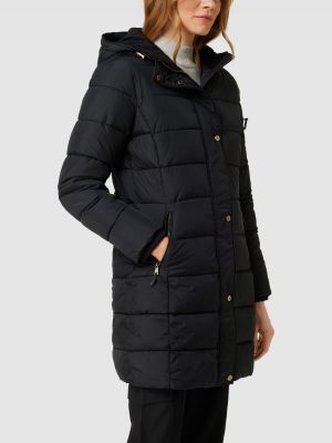Pikowany płaszcz z kapturem Lauren Ralph Lauren czarny