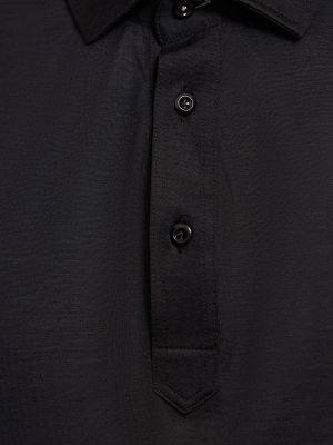 Polo di seta di cotone in jersey Brunello Cucinelli grigio