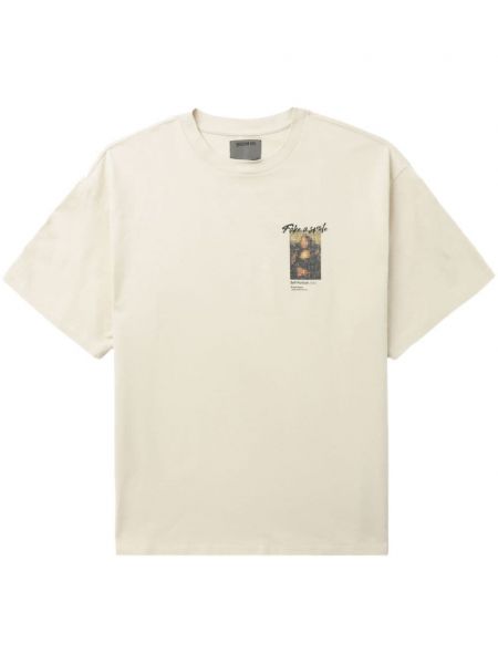 Kokvilnas t-krekls ar apdruku Musium Div. bēšs