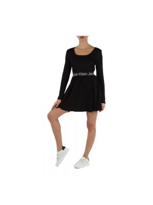 Mini vestido con escote cuadrado Calvin Klein Jeans negro