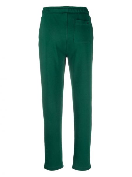 Bavlněné sportovní kalhoty s výšivkou Tommy Hilfiger zelené