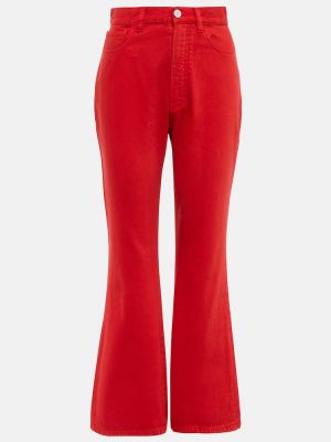 Džínsy s rovným strihom s vysokým pásom Alaã¯a červená