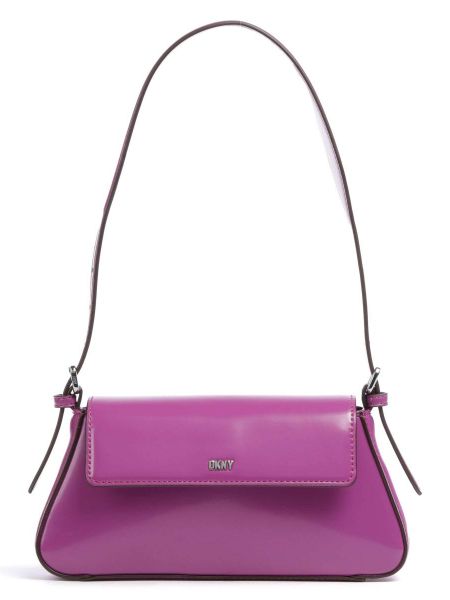 Кожаная сумка из искусственной кожи Dkny фиолетовая