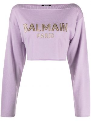 Kort tröja med båtringning Balmain lila