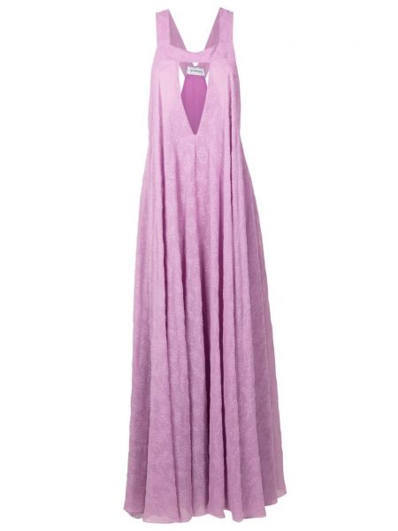Večerní šaty s výstřihem do v Olympiah fialové