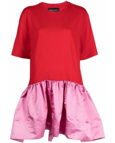 Mini vestido de raso de tela jersey Cynthia Rowley rojo