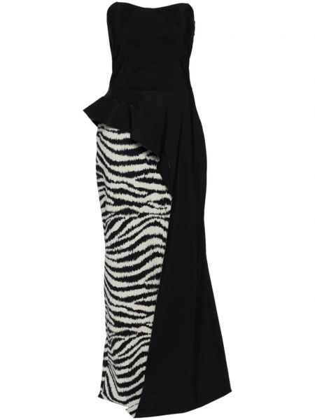 Sukienka wieczorowa z nadrukiem w abstrakcyjne wzory drapowana Chiara Boni La Petite Robe