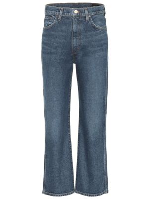 High waist straight jeans ausgestellt Goldsign blau