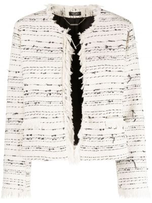 Βαμβακερός μπουφάν tweed Liu Jo λευκό