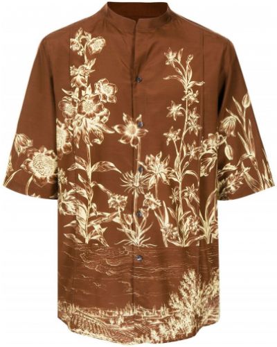 Camisa de flores con estampado Salvatore Ferragamo marrón