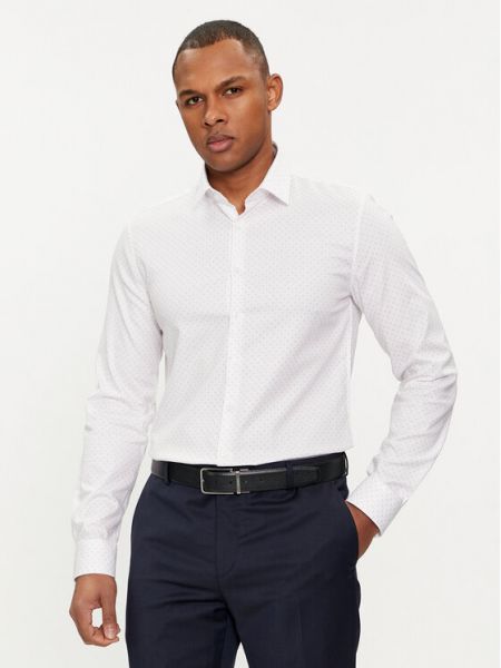 Taškuota marškiniai slim fit Calvin Klein balta