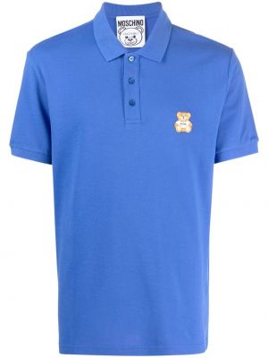 Поло тениска Moschino синьо