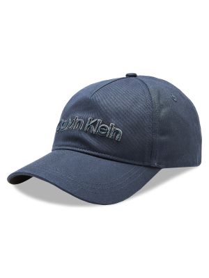 Haftowana czapka z daszkiem Calvin Klein niebieska