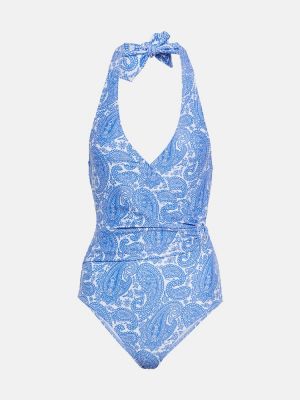 Badeanzug mit print Heidi Klein blau