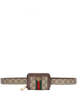 Midjeväska i jacquard Gucci brun