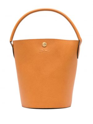 Kožená taška Longchamp oranžová