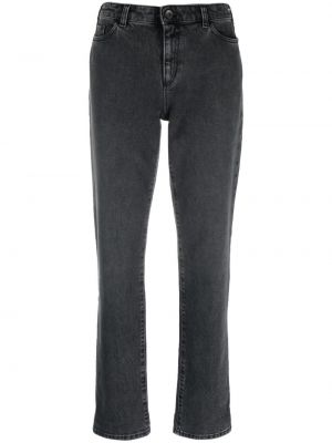 Slim fit skinny fit džínsy s výšivkou Emporio Armani čierna