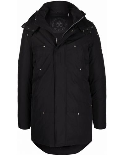 Παλτό με κουκούλα Moose Knuckles μαύρο
