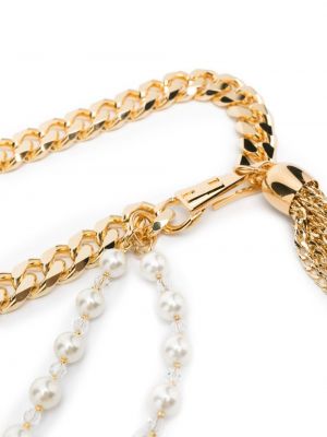 Pásek s perlami Elisabetta Franchi zlatý