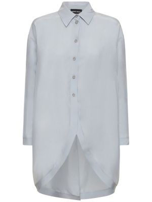 Oversized svilena srajca iz krep tkanine Giorgio Armani
