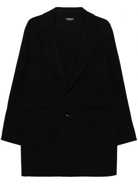 Manteau droit à boutons en feutre Kiton noir