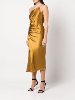 Jedwabna sukienka koktajlowa Michelle Mason złota