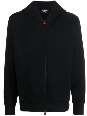 Kokvilnas kapučdžemperis ar apdruku Kiton melns