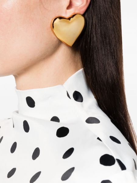Boucles d'oreilles à boucle de motif coeur Moschino Pre-owned doré