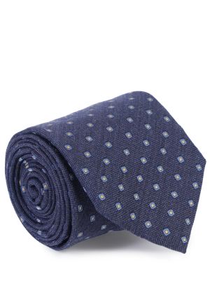 Кашемировый шелковый галстук с принтом Canali синий