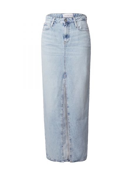 Дънкова пола Calvin Klein Jeans светлосиньо