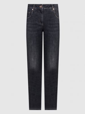 Черные джинсы с потертостями Brunello Cucinelli