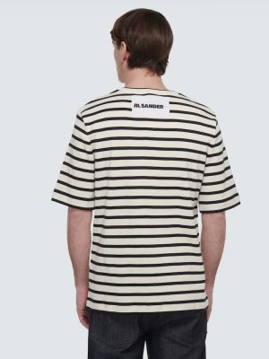 Camiseta de algodón a rayas Jil Sander gris