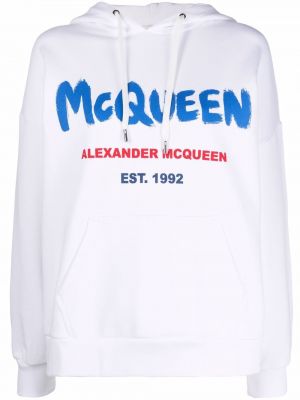 Trykt hettegenser Alexander Mcqueen hvit