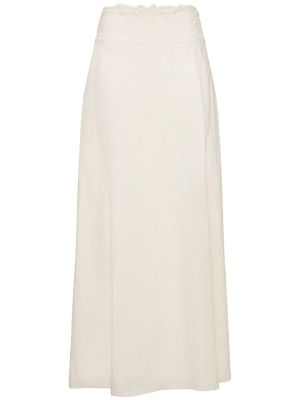 Krajkové lněné dlouhá sukně Ermanno Scervino bílé