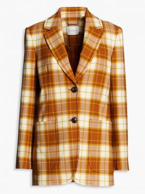 Клетчатый пиджак Zimmermann коричневый