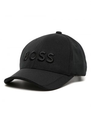 Cappello con visiera ricamato Boss nero