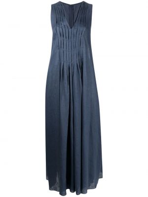 Midikleid mit plisseefalten Emporio Armani blau