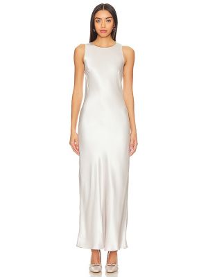 Robe longue en satin Sophie Rue argenté