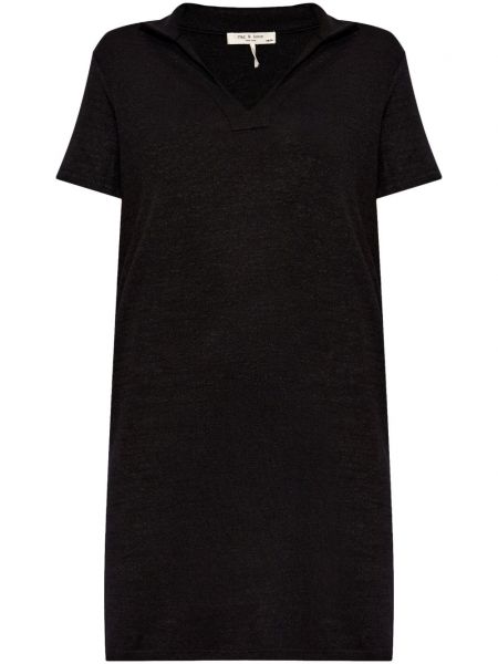 Μini φόρεμα με λαιμόκοψη v Rag & Bone μαύρο