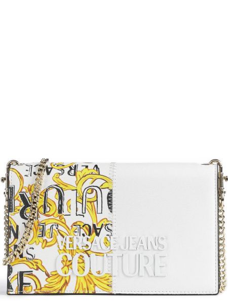 Кожаная сумка через плечо из искусственной кожи Versace Jeans Couture белая