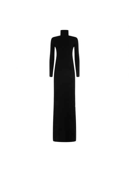 Sukienka z jerseyu wełniana Saint Laurent czarna