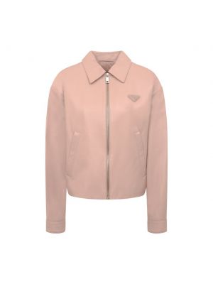 Кожаная куртка Prada розовая